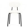 Ufurniture Dining Chairs Set of 4 Sherpa Fabric Kitchen Chair with Cushion Backrest & Metal Legs Beige