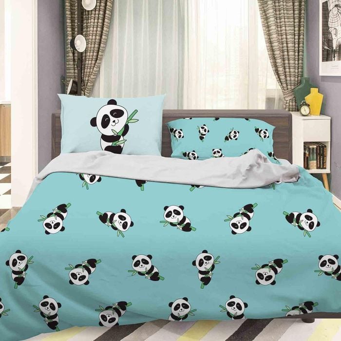 3D Blue Panda Quilt Cover Set Bedding Set Pillowcases 63