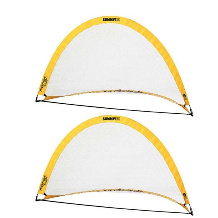 2x Summit Pop Up Teardrop Advance FFA Half Dome Training Football Soccer Goal 2mx1m