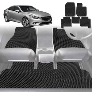 6D Diamond Car Floor Mats for Mazda 6 2008-2012-Full Set-Black-Outback GT