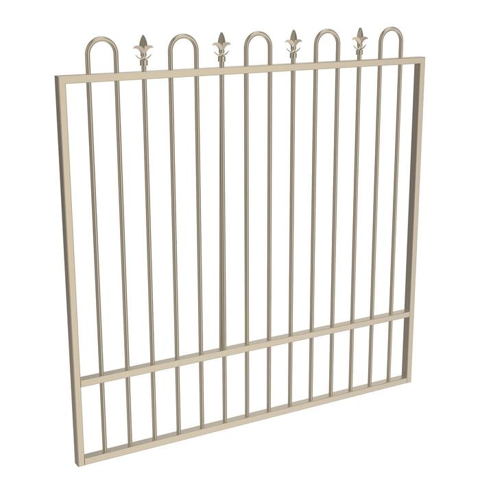 ProtectorAl 1201 - 1500 x 1500mm Paperbark Aluminium Garden Gate Loop & Spear With Mid Rail