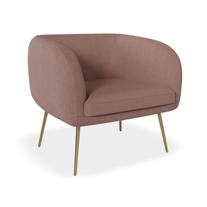 Amour Soft Pink Armchair - Brushed Matt Gold Legs