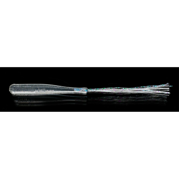 Fish Arrow Flasher Worm 1" SW Soft Plastic Ajing Fishing Lure 01 Clear
