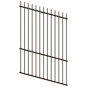 ProtectorAl 0350-1200mm x 1800mm Satin Black Picket Top Pool Fence Panel Raked Up to 15º - Black