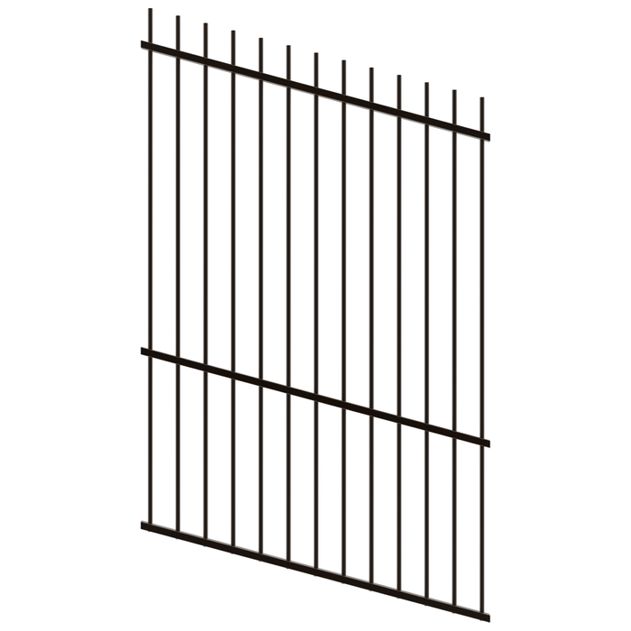 ProtectorAl 0350-1200mm x 1800mm Satin Black Picket Top Pool Fence Panel Raked Up to 15º - Black