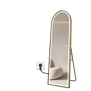 Best World 180cm X 80 Cm Full Length Arched Led Mirror  Freestanding Wall Mounted Gold Frame