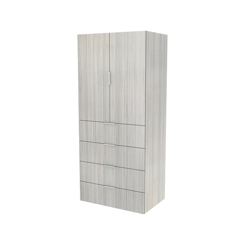 Lugna 2048 x 900 x 580mm Mist 3 Shelf 4 Drawers Double Door Storage Cabinet