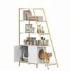 Advwin Cat Litter Cabinet Shelf Cat Litter Box Enclosure Storage Shelf Bookcase