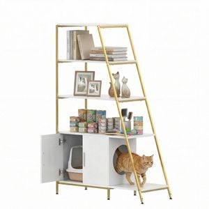 Advwin Cat Litter Cabinet Shelf Cat Litter Box Enclosure Storage Shelf Bookcase