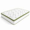 Ufurniture Double Size Mattress, 25CM Hybrid Mattress in a Box, Memory Foam & Individual Pocket Springs, White & Green