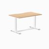 Desky Fixed Height Scalloped Melamine Office Desk White Frame 120cm