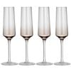 Ladelle Prism Set of 4 Champagne Glasses - Noir