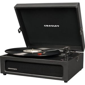 Crosley Bluetooth Portable Turntable Voyager Black Plays 3 Speeds Criw8017b-Bk4