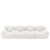 Advwin 354cm 4 Seater Sofa Corduroy Modular Foam Cloud Couch Lounge Compressed Sofa No Assembly Beige