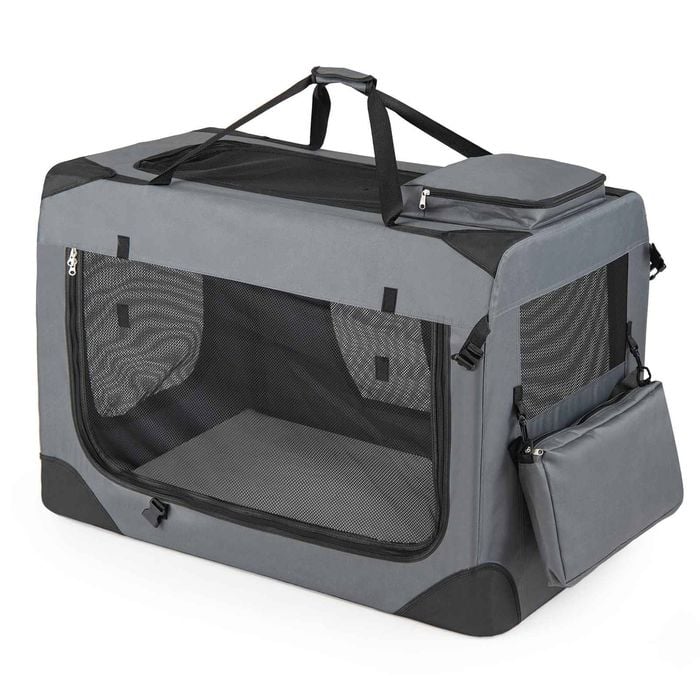 Costway 91cm Collapsible Dog Crate Portable Pet Travel Kennel Cat