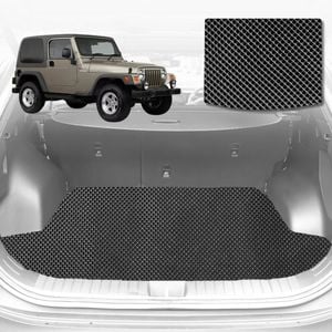 6D Diamond Car Boot Mat for Jeep Wrangler (TJ)1996-2006-Cargo Mat-Black-Outback GT