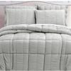 Hotel Living Seersucker Comforter Set Grey Queen