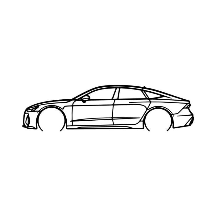 Ignite Laser Audi AS7 Silhouette Metal Wall Art Rustic Metal 47inch/120cm