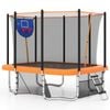 Costway 10x8ft Kids Trampoline Net Ladder Rustproof Bouncer Gift Orange