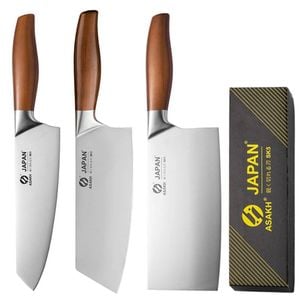 3-piece Professional Chef Knife Set Brown