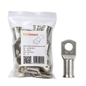 10 Pack of Exotronic 95mm² Copper Lug M12 | Bellmouth