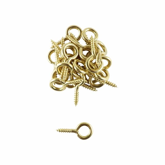 Everhang 4mm Brass Screw Eyes - 25 Pack