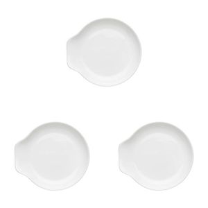 3PK Ecology Fine Bone China Canvas Spoon Rest 11.5x12.5cm - White