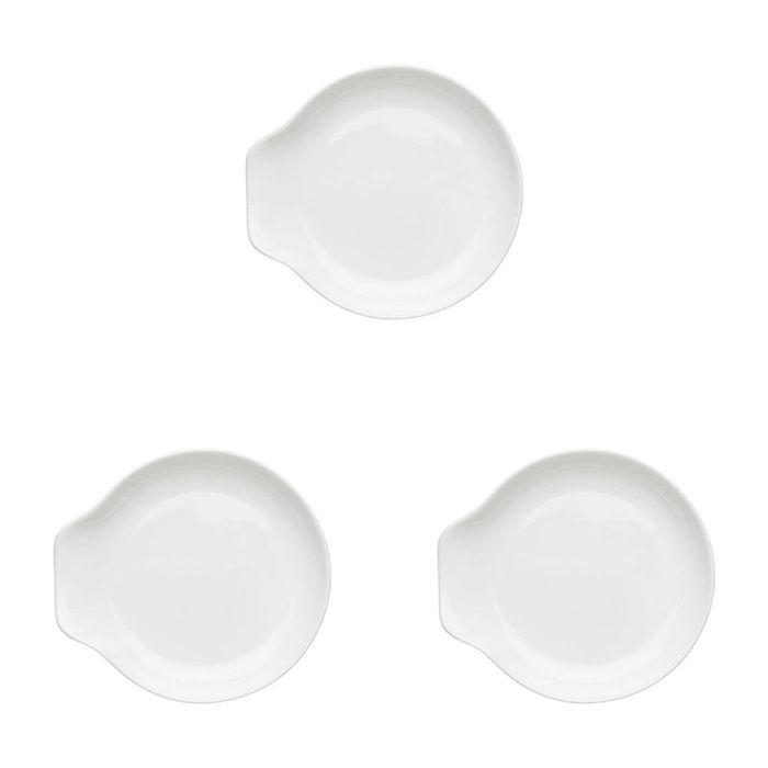 3PK Ecology Fine Bone China Canvas Spoon Rest 11.5x12.5cm - White