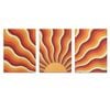 3pcs Deco Sunburst Print 100% Australian Made 3 x 40x60cm  (Stretched)