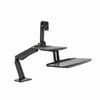 P&P Black Sit Stand Dual Screen Workstation Mount For Ergonomic Desk And Active Working