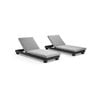 Santorini Outdoor Aluminium Pool Sun Lounge Set In Charcoal