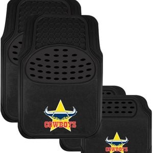 NRL Car Floor Mats - North Queensland Cowboys - Set Of 4 - Universal Size Fit