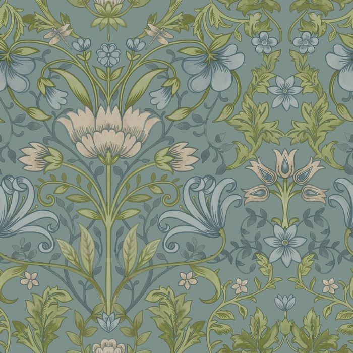 Emiliana Soft Blue Wallpaper. 53cm x 10.05m