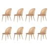 Familand Dining Chairs Set of 8 Padded Seat Kitchen Living Room Chair Leather in Cream