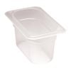 Cambro Gastronorm Tray Polypropylene Translucent 1/9 Gn 100mm Deep Commercial Kitchen Food Pan Storage