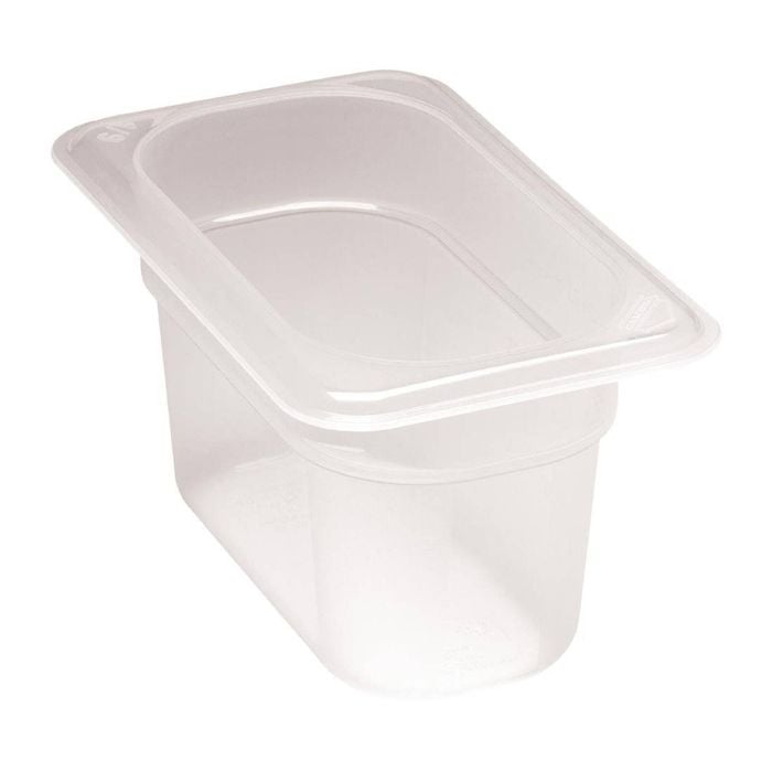 Cambro Gastronorm Tray Polypropylene Translucent 1/9 Gn 100mm Deep Commercial Kitchen Food Pan Storage