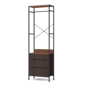 Costway 3-drawer Fabric Storage Unit Home Office Organizer Brown