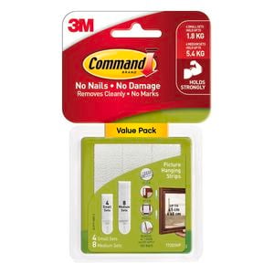 Command Small / Medium Picture Hanging Strips - 12 Pack