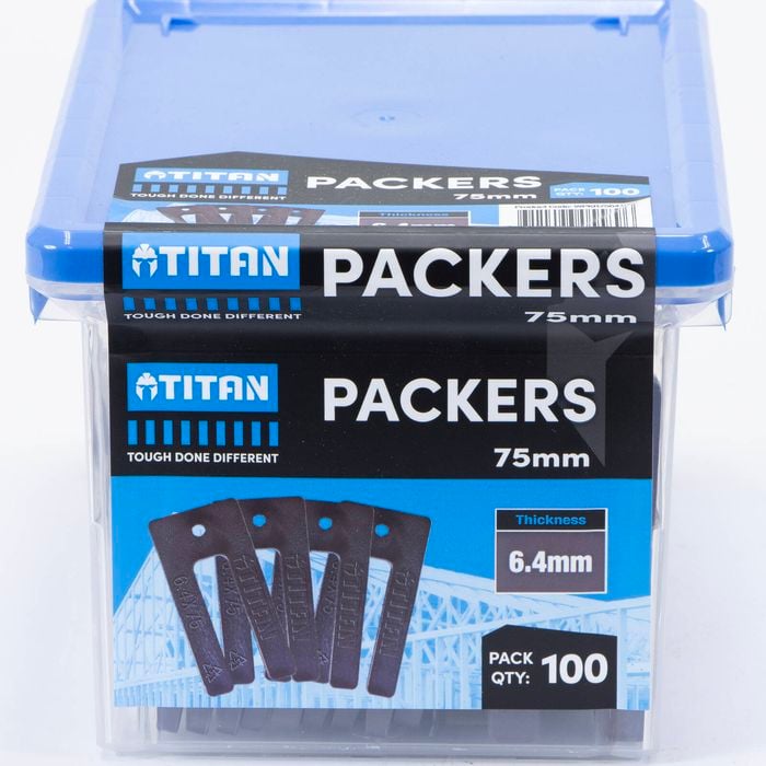 Titan  6.4 x 75mm 100 Piece Grey Window Packers