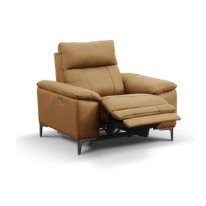 1825 Interiors Waldorf Leather Powered Recliner Chair USB Charger Tan