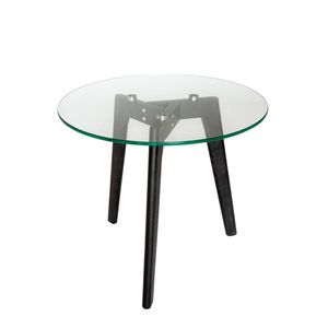 SK Designer Living | Stad Round Glass Side Table - Black