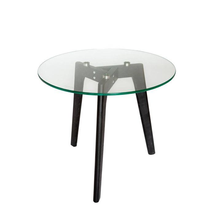 SK Designer Living | Stad Round Glass Side Table - Black