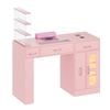 Advwin Vanity Nail Desk Manicure Table w/Glass Top Drawer Dust Collector Wireless Charging LED Light Pink