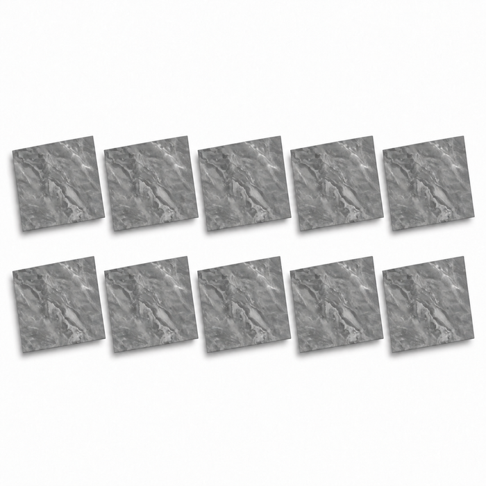 SOGA Peel & Stick Floor and Wall Tiles 30 x 30cm 10 Pack Grey Faux Marble