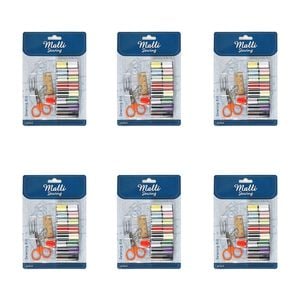 6x 28pc Malli Sewing Portable Compact Emergency Sewing Repair Travel Size Kit