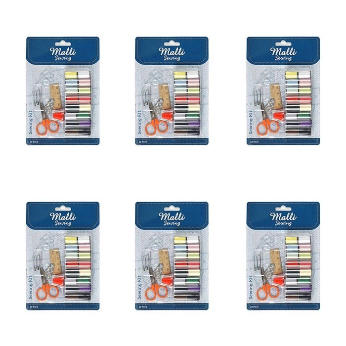 6x 28pc Malli Sewing Portable Compact Emergency Sewing Repair Travel Size Kit
