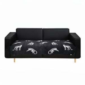 SOGA Four-Seater Black Leopard Print 90x260cm Throw Blanket Sofa Cover