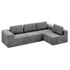 Ufurniture 4 Seater Cloud Sofa Boneless Sectional Floor Couch with Deep Seat Fluffy Comfy Modular Sofa Grey