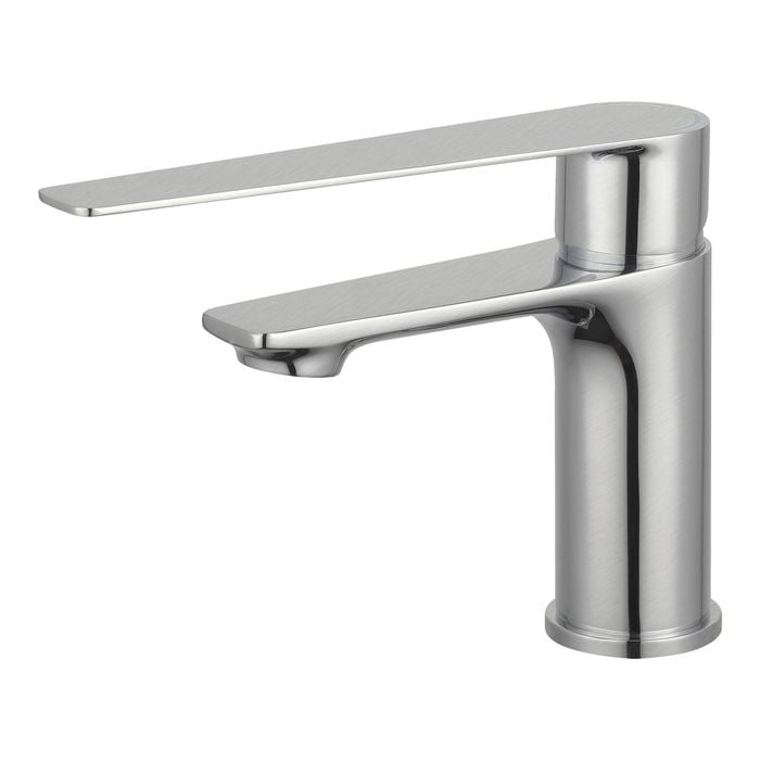 evekare Brushed Nickel Extended Lever Basin Mixer
