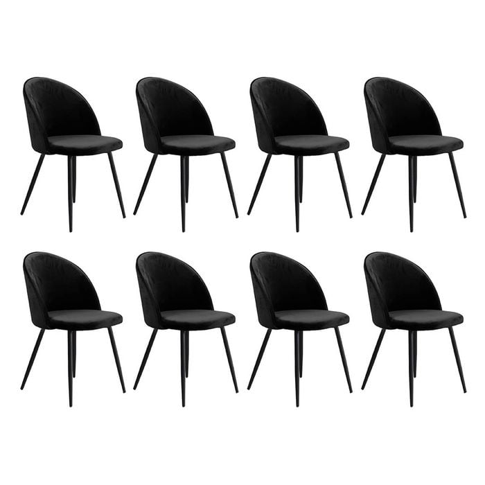 Levede 8pcs 42x46x84cm  Dining Chairs - Black